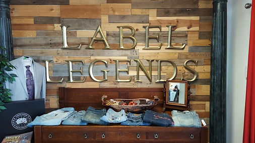 Label Legends letters on the reclaimed wood feature wall