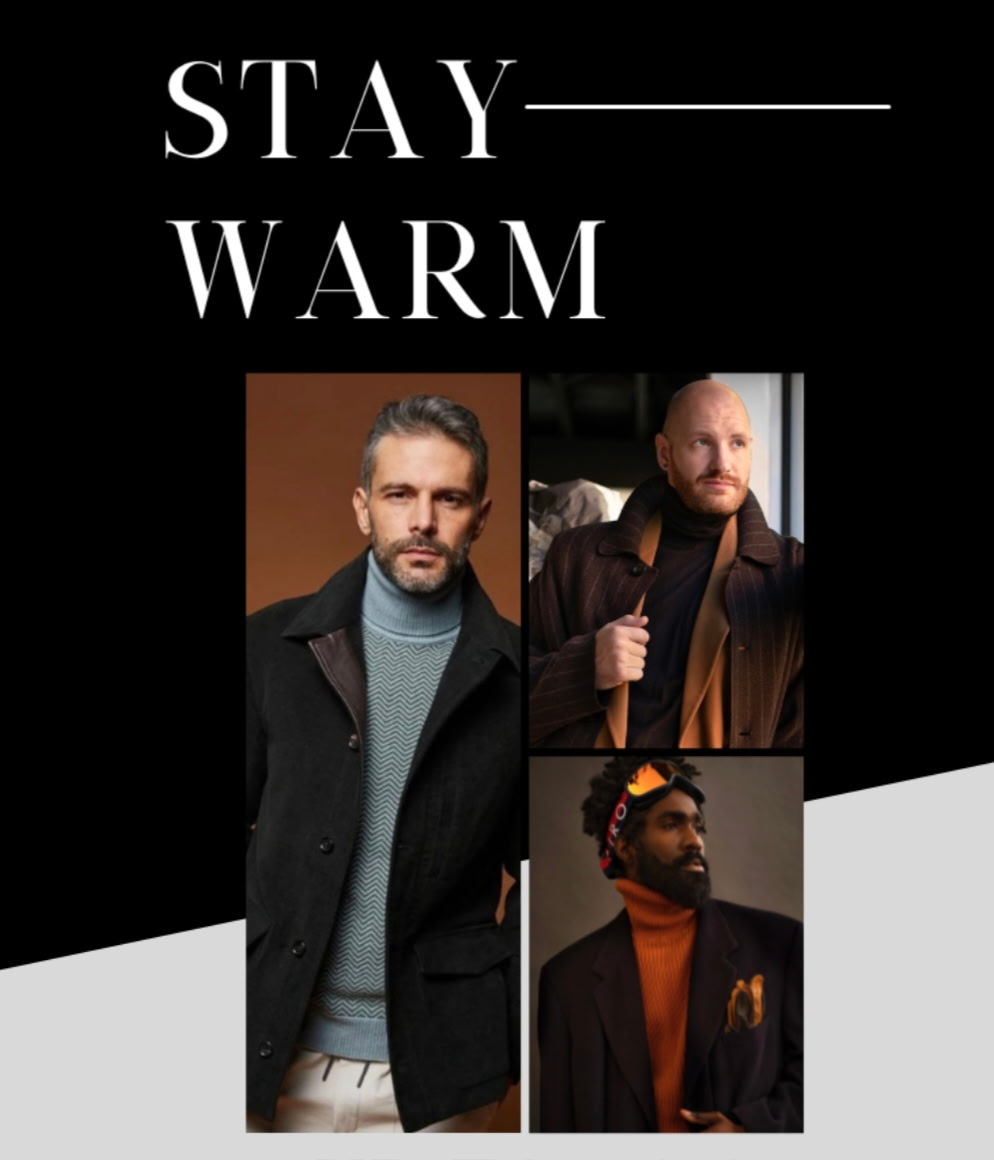 Cold-weather looks — overcoats, turtlenecks and layered knitwear